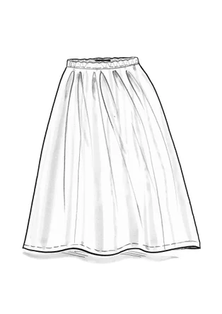 Vävd kjol "Melody" i ekologisk bomull/siden - midnattsblå