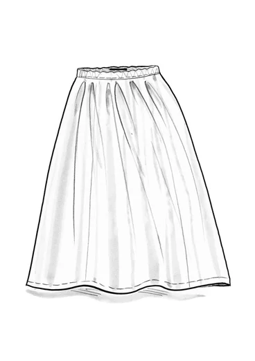 Vävd kjol "Melody" i ekologisk bomull/siden - midnattsblå