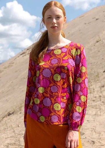 Top "Pink Moon" i lyocell/elastan - mörk hibiskus