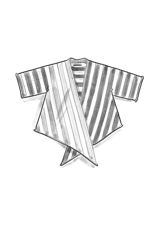 Randig omlottkofta "Fernanda" i ekologisk bomull - svart