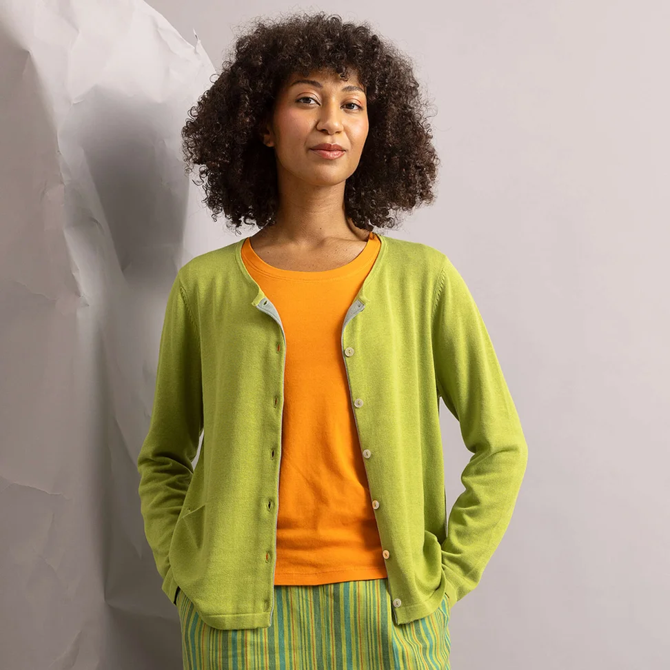 Kofta "Ina" i ekologisk bomull/lyocell - kiwi