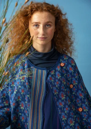 Kofta "Andes" i ekologisk/återvunnen bomull - indigo