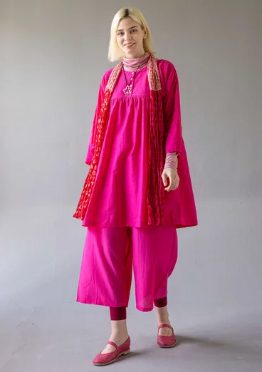 Vävd byxa "Paris" i ekologisk bomull/siden - mörk pion