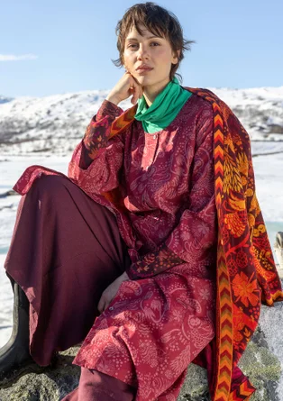 Vävd klänning "Denali" i ekologisk bomull - granatäpple