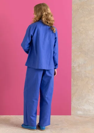 Vävd byxa ”Esme” i bomull/lin - lupin