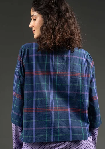 Vävd blus "Kate" i ekologisk bomull - bläck