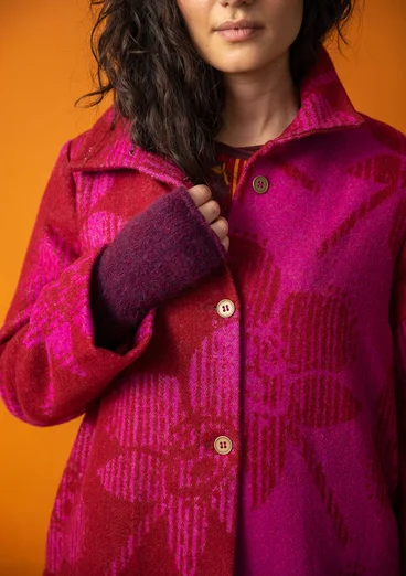 Vävd kappa "Marabel" i ull/polyester - granatäpple