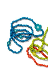 Halsband "Mira" i ben/återvunnet trä - turkos