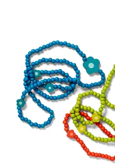 Halsband "Mira" i ben/återvunnet trä - turkos