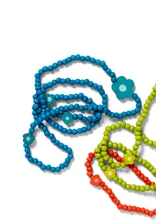 Halsband "Mira" i ben/återvunnet trä - turkos