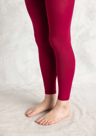 Enfärgade leggings i återvunnen polyamid - rödkål