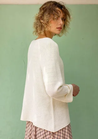 Tröja "Pauline" i ekologisk/ återvunnen bomull - oblekt