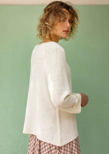 Tröja "Pauline" i ekologisk/ återvunnen bomull - oblekt