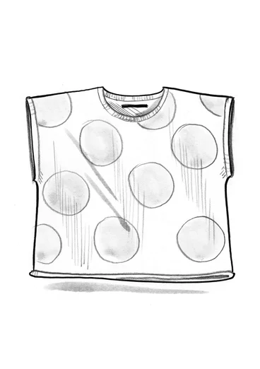 Stickad väst "Rut" i ekologisk/återvunnen bomull - mörk oliv/prick