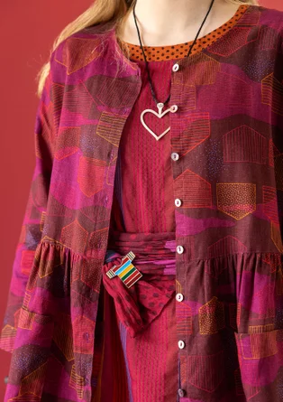 Blus "Alaska" i ekologisk bomull/lin - aubergine