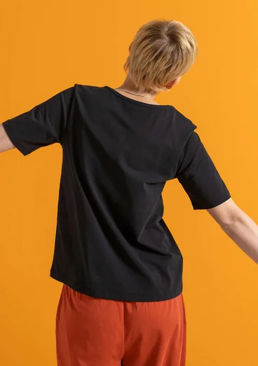 Trikåtop ”Theia” i ekologisk bomull/elastan - svart