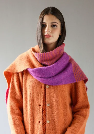 Halsduk "Stripe" i alpackamix - midsommarblomster