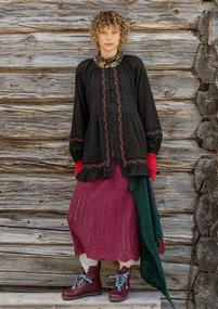 Vävd tunika "Nome" i ekologisk bomull - svart