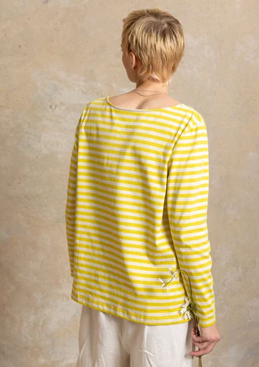 Basrandstop i ekologisk bomull - dijon/fjäder