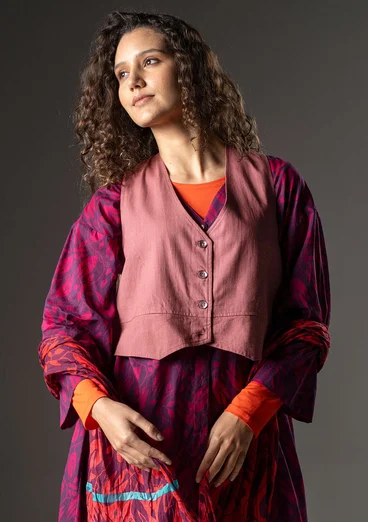 Vävd väst i ekologisk bomull - dovröd