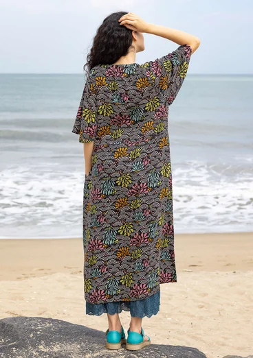 Vävd klänning "Pearl" i viskos/lin - svart