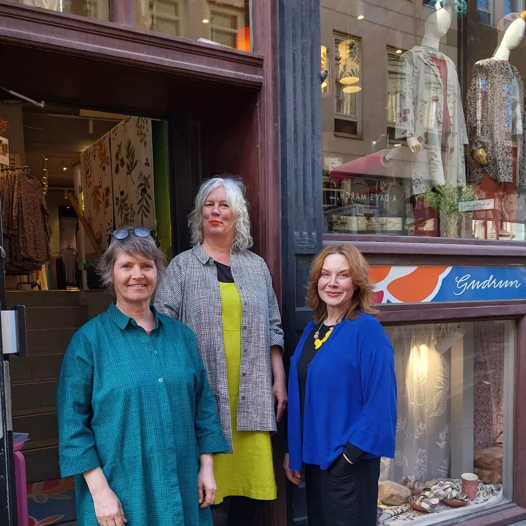 Outside Gudrun Sjödén’s store in Gothenburg.