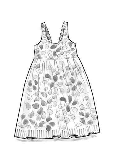 Vävd klänning "Antoinette" i ekologisk bomull - hibiskus