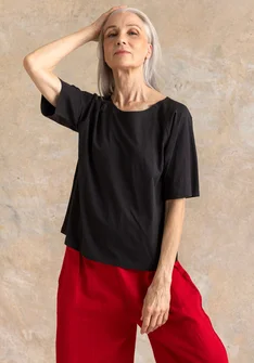 Trikåtop ”Himla” i ekologisk bomull - svart