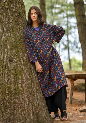 Vävd klänning "Shiva" i ekologisk bomull - svart