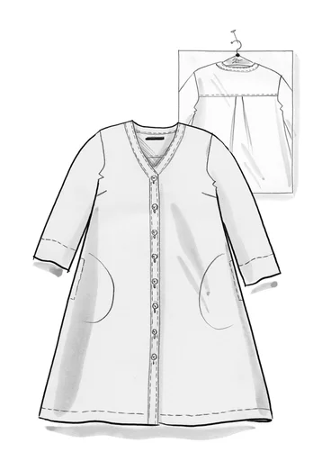 Vävd klänning "Kelly" i ekologisk bomull - indigoblå