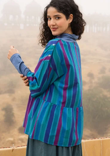 Blus "Akira" i ekologisk bomull - ljus indigo