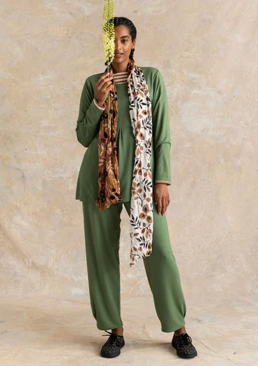 Trikåbyxa i viskos/elastan - rosmarin