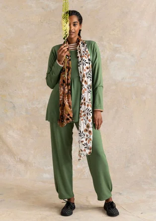 Trikåbyxa i viskos/elastan - rosmarin