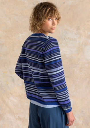 Kofta "Esme" i ekologisk/återvunnen bomull - mörk indigo/randig