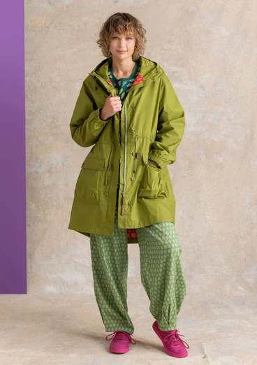 Vävd parkas ”Vendela” i ekologisk bomull - grönpeppar