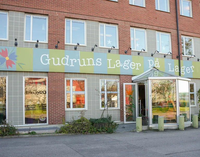 Gudrun Sjödéns lagerbutik på Upplagsvägen i Stockholm.