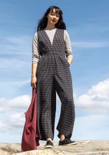 Vävd byxdress "Wavy" i ekologisk bomull - svart