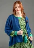 Vävd blus "Bodil" i lin (indigoblå S)