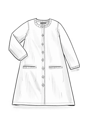 Långkofta "Misty" i återvunnen ullmix/återvunnen bomull - mörk askgrå/melange