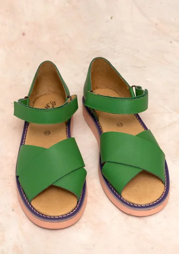 Sandal i nappa - lotusgrön