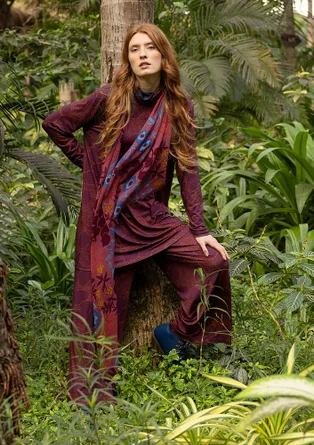 Trikåbyxa "Harriet" i lyocell/elastan - aubergine