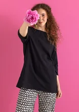 Vävd tunika ”Vendela” i ekologisk bomull - svart