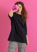 Vävd tunika ”Vendela” i ekologisk bomull - svart