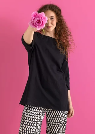 Vävd tunika ”Vendela” i ekologisk bomull - svart