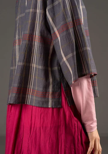 Vävd blus "Kate" i ekologisk bomull - askgrå