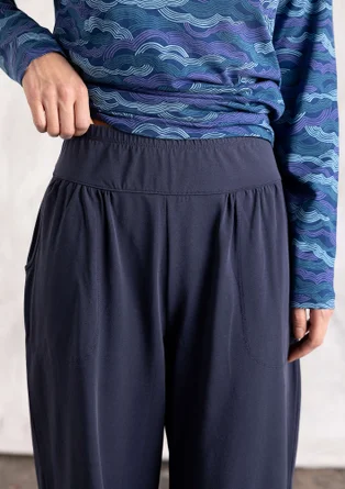 Trikåbyxa i ekologisk bomull/elastan - bläck