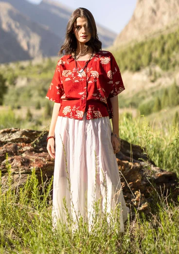 Vävd blus ”Rose hip” i ekologisk bomull - agatröd