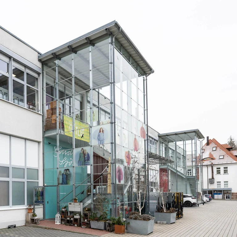 Outside Gudrun Sjödén’s outlet store in Zirndorf.