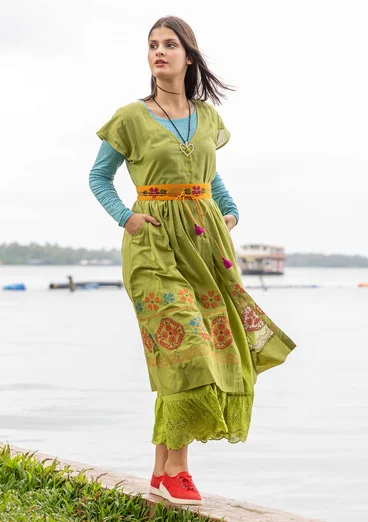 Mönstrat bälte "Cross" i eklogiskt bomull - senap