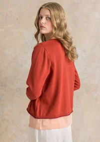 Kofta "Esme" i ekologisk/återvunnen bomull - krappröd